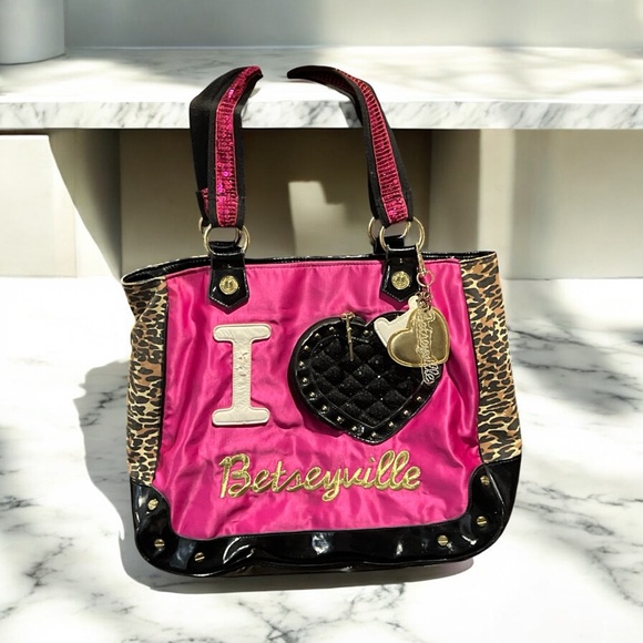Betsey Johnson Handbags - Betsey Johnson Betseyville Pink Leopard Tote Tote Bag